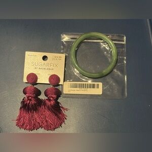 BUNDLE Sugarfix by BaubleBar Earrings and Jade Bangle
